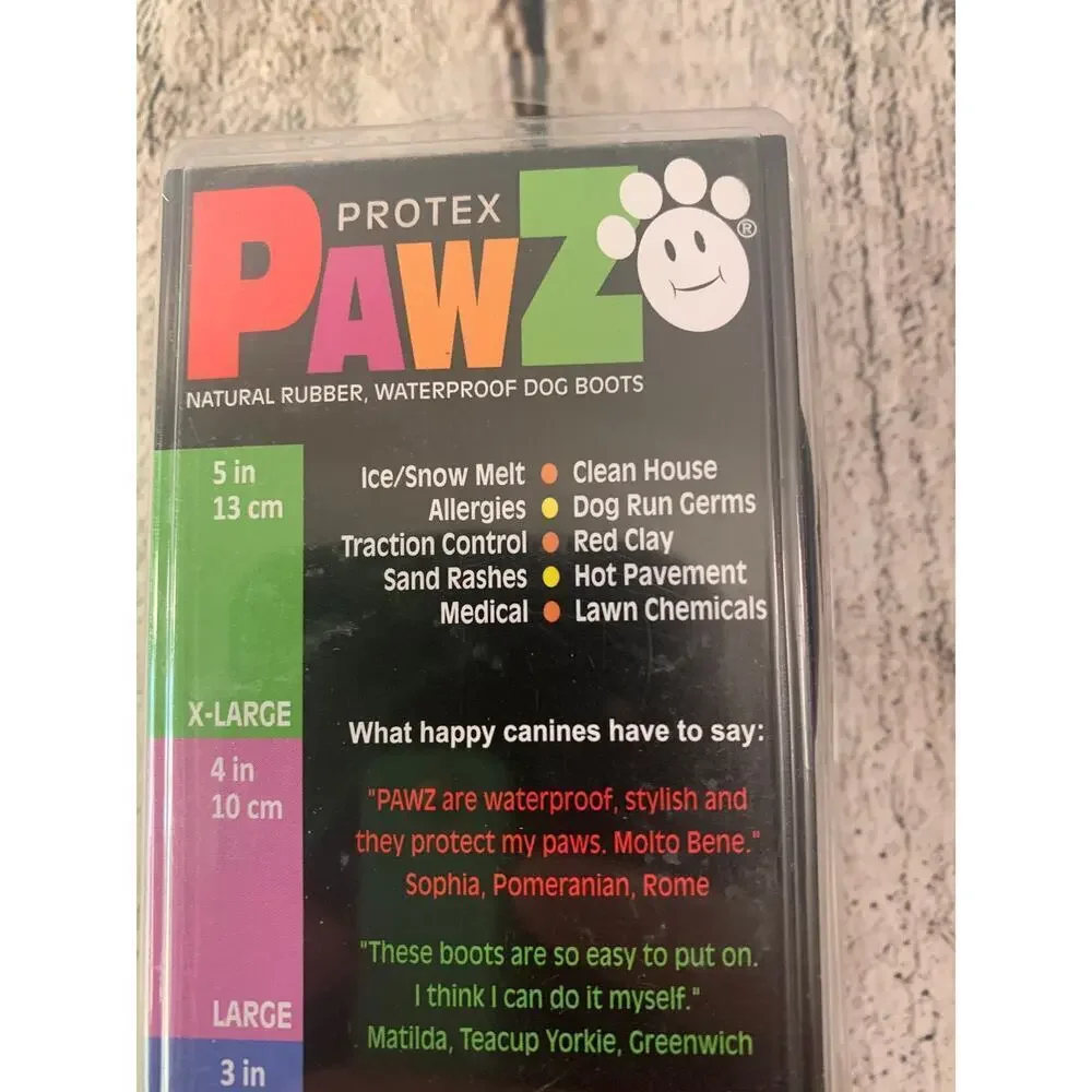 PROTEX PAWZ Rubber Dog Boots / Size: Tiny